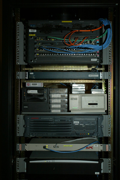 View of top half of
rack