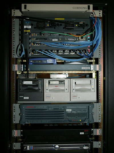 View of top half of
rack